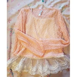 2 TOPS:  lightweight Sweater with undershirt